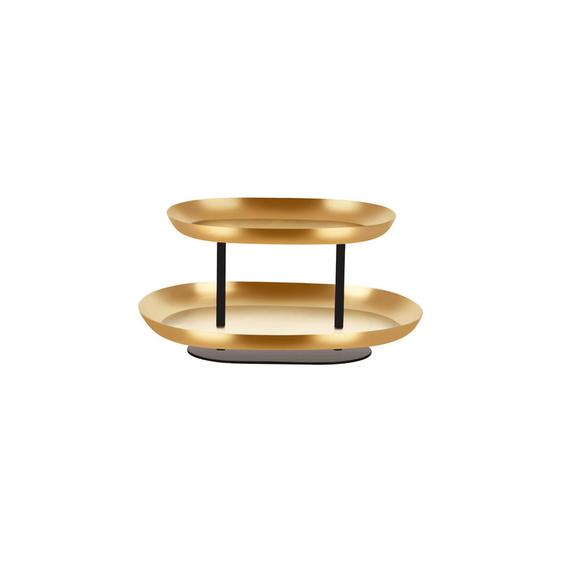 CHEF INOX 2-TIER SEAFOOD STAND SS/IRON 380x260x195mm BRASS