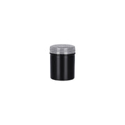 Chef Inox salt dredge in black stainless steel, 70x90mm, 285ml capacity, featuring a sleek dispenser design.