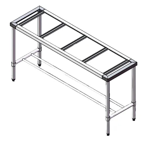 Modular SS Legs with Double Centre Brace - 600mm Deep 0900-6-WB-S. - Hospitality Connect