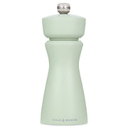 Cole & Mason Kenton 150mm sage salt and pepper shakers with adjustable grind, classic design and ceramic mechanisms.