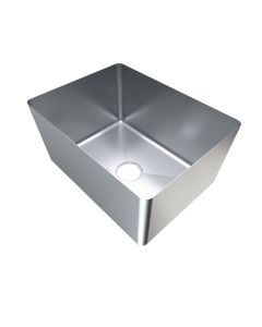 3Monkeez 1.5mm 304 grade hand-fabricated sink bowl with 90mm outlets, in the gastronorm range, measuring 600x450x300 mm.