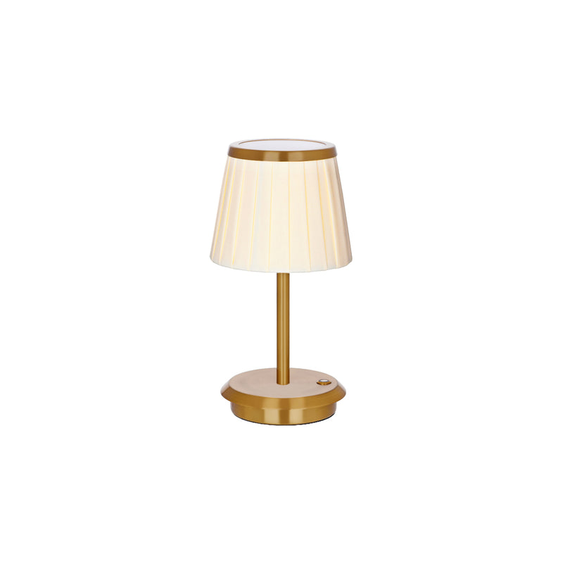 TABLEKRAFT ADELAIDE CORDLESS TABLE LAMP LED 135x260mm BRASS