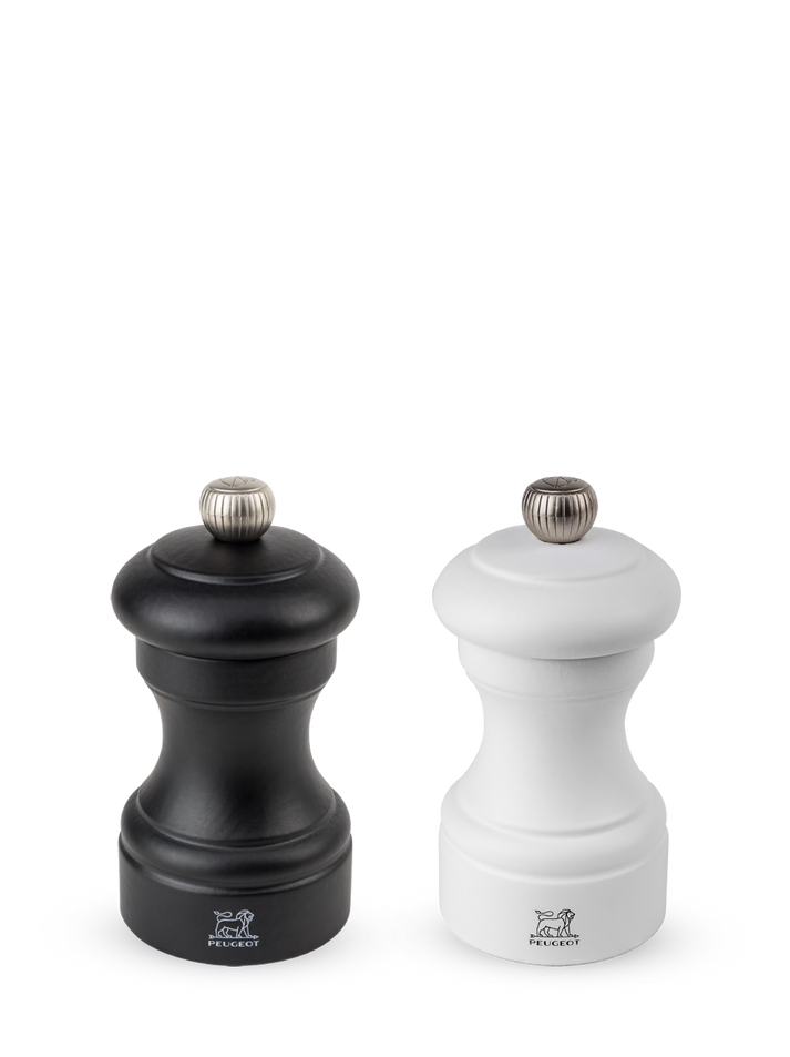 PEUGEOT  Duo Pepper & Salt Mill  Black/ White Mat - 10cm - Hospitality Connect