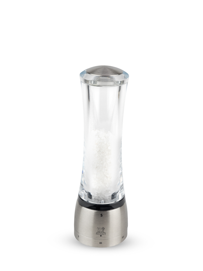PEUGEOT Salt Mill Zirlion Acrylic Transparent/Stainless Steel - 21cm - Hospitality Connect