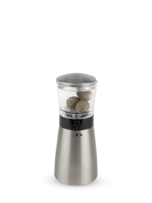 PEUGEOT Nutmeg Mill Chocolate Beechwood/Stainless Steel - 15cm - Hospitality Connect