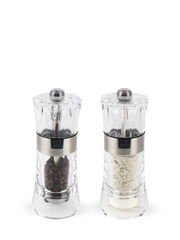 PEUGEOT Duo Pepper & Salt Mill  Zirlion Transparent/Stainless Steel - 14cm - Hospitality Connect