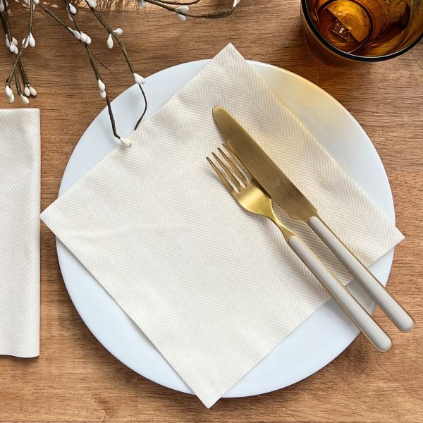 Bionap  Napkin Extra Soft 40x40 Jute Champagne x800 (16x50) Compostable Box of  800 - Hospitality Connect