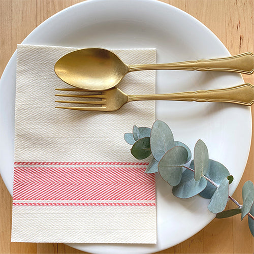 Bionap Napkin Extra Soft 30x40 Kitchen Red x800 (16x50) Compostable Box of 800 - Hospitality Connect