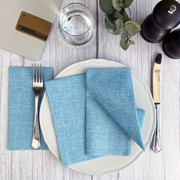 Bionap  Napkin Airlaid 40x40 GT Fabric Blue Navy x800 (16x50) Compostable Box of 800 - Hospitality Connect