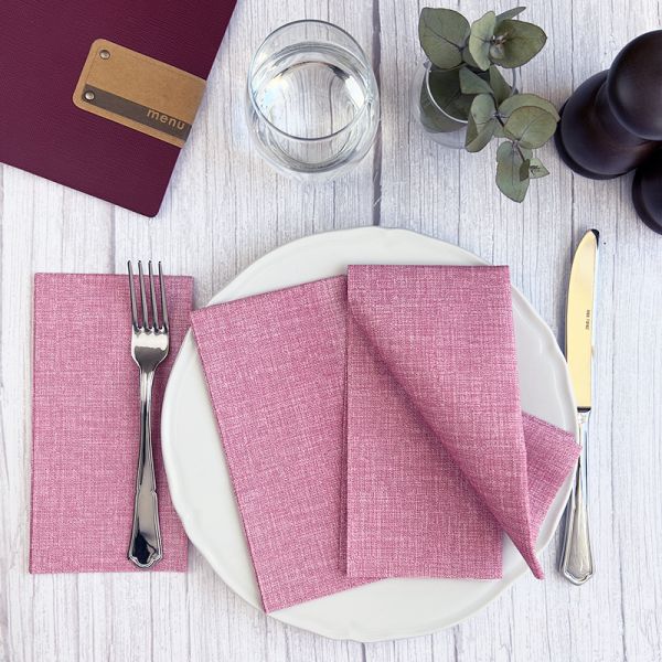 Bionap  Napkin Airlaid 40x40 GT Fabric Bordeaux x800 (16x50) Compostable Box of 800 - Hospitality Connect