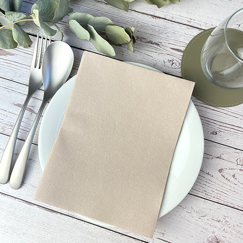Bionap  Napkin Airlaid 30x40 Colour Soft Sand x1200 (24x50) Compostable Box of 1200 - Hospitality Connect