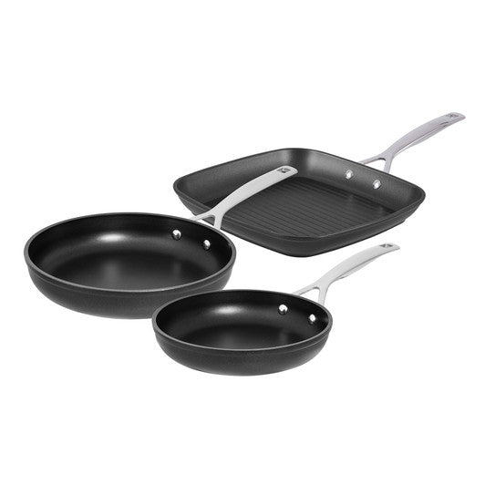 Pyrolux 3 Piece Fry Pan & Grill Set - Fry Pan 20cm, Fry Pan 28cm, Grill Pan 28cm - Hospitality Connect