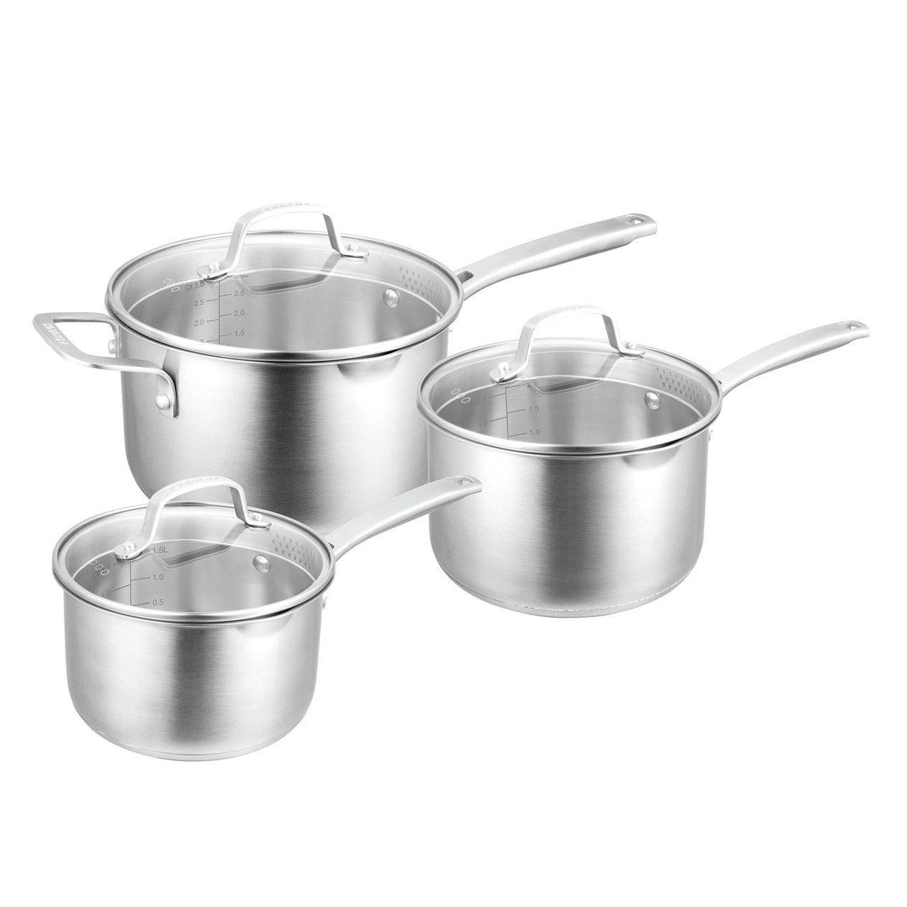 Pyrolux 3 Piece Saucepan Set - 16cm/1.8 Litre, 18cm/2.5 Litre & 20cm/3.4 Litre - Hospitality Connect