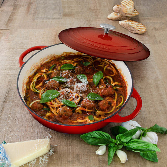 Pyrolux Round Chef Pan 28cm/4 Litre - Chilli Red 11798 - Hospitality Connect