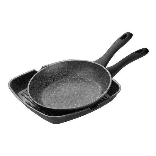 Pyrolux 2 Piece Cookware Set - Fry Pan 26cm & Grill Pan 28cm - Hospitality Connect