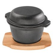 Pyrolux Garlic Pot 11.8cm with Maple Tray Cast Iron 11860 - Hospitality Connect