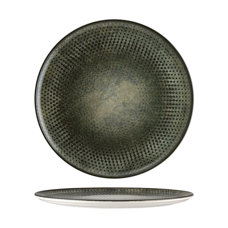 BONNA LENTA OLIVE ROUND FLAT PLATTER 320x25mm (LNTOLGRM32PZ) Box of 12