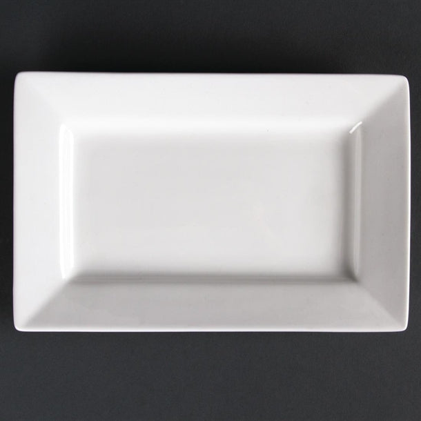 Olympia Lumina Wide Rim Rectangular Plate - 200x130mm 7 3/4x5" (Box 6) - Hospitality Connect