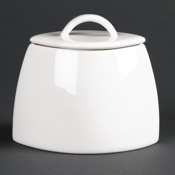 Olympia Lumina Oval Sugar Bowl with lid - 200ml 7oz (Box 6) - Hospitality Connect