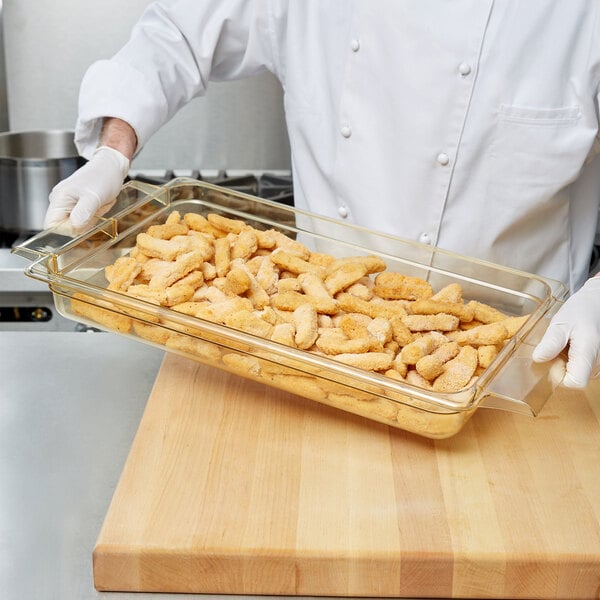 CAMBRO NEW HIGH HEAT GN FULL SIZE FOOD PAN 65MM AMBER - 40 TO 190C 12HPU150 - Hospitality Connect