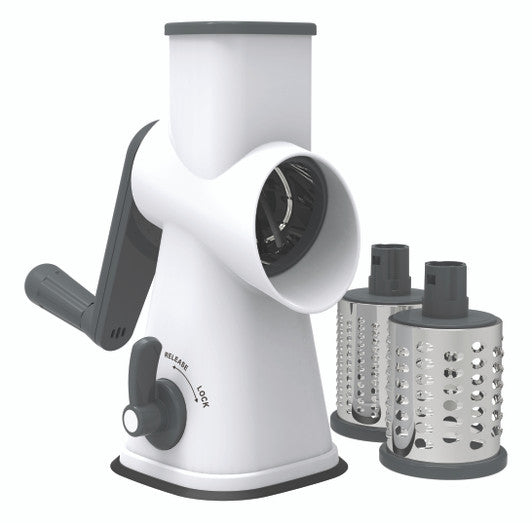 Avanti Table Top Drum Grater with 3 Blades - Grey / White - Hospitality Connect