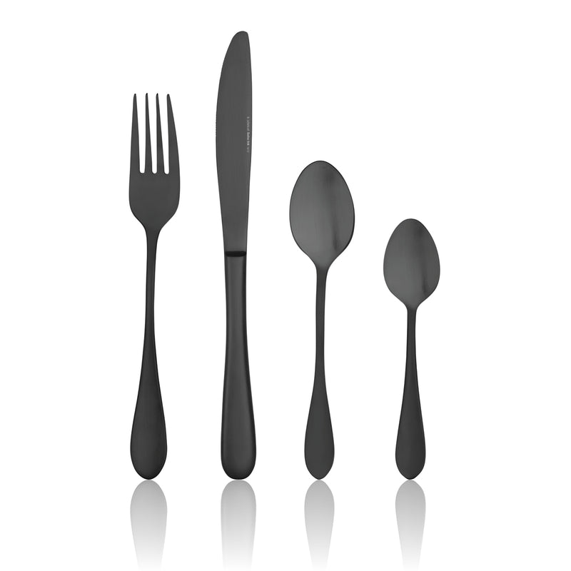 TABLEKRAFT SOHO INK CUTLERY SET 16pc 18/10