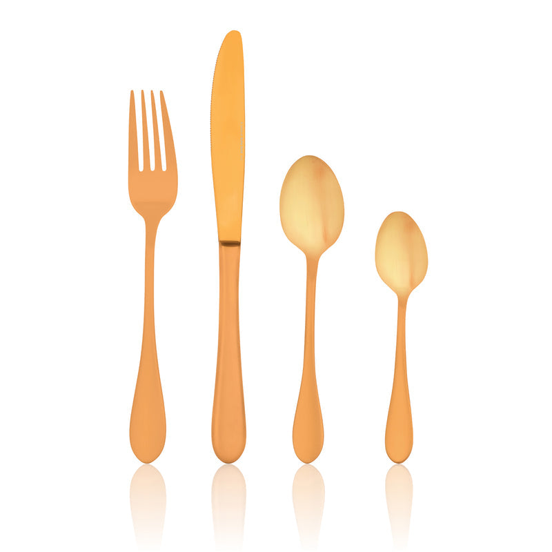 TABLEKRAFT SOHO GOLD CUTLERY SET 16pc 18/10