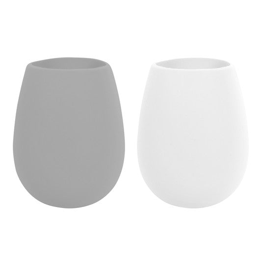 Avanti Silicone Stemless Wine Glass, Set of 2 - White / Grey - Hospitality Connect