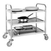 Vogue 3 Tier Flat Pack Trolley St/St H940 x D537 x W875mm