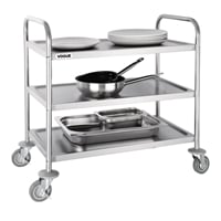Vogue 3 Tier Flat Pack Trolley St/St H940 x D537 x W875mm