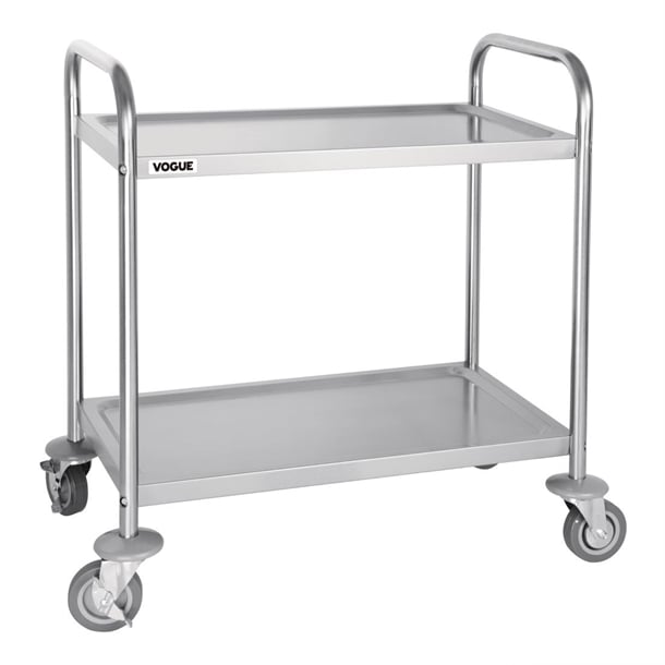 Vogue 2 Tier Flat Pack Trolley St/St - 810Lx455Wx855mmH