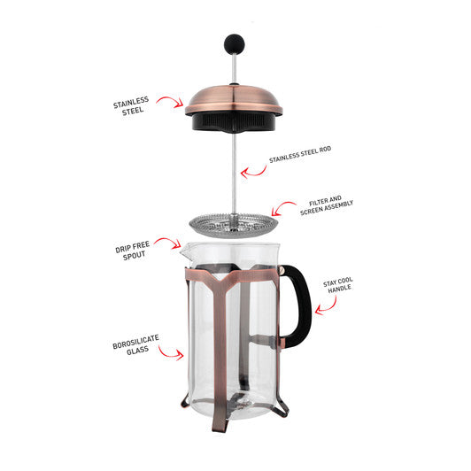 Avanti Domo Café Press Coffee Plunger, 800ml / 6 Cup - Antique Brass - Hospitality Connect
