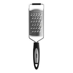 Avanti Ultra-Grip broad grater with a sturdy handle and stainless steel grating surface for efficient food prep.