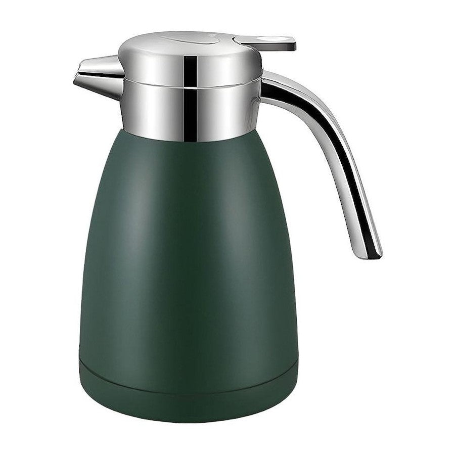 SOGA stainless steel insulated vacuum flask water coffee jug airpot in green, 1.8L capacity, perfect for hot beverages.