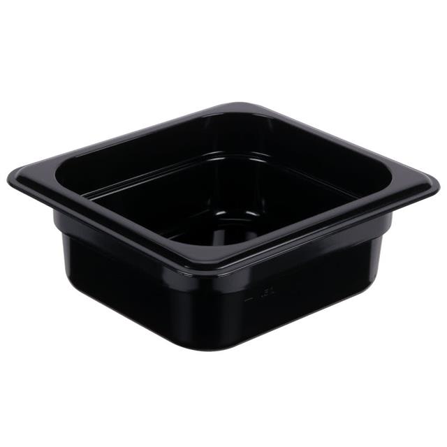 KH 1/6 X 100mm GN FOOD PAN BLACK PC