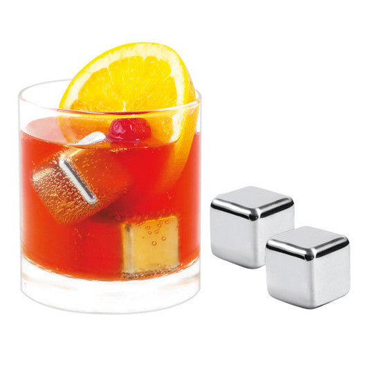 Avanti Ice Cubes Set of 4 with Velvet Pouch in a Magnetic Box - Stainless Steel - Hospitality Connect