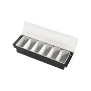 KH PROBAR BAR CONDIMENT DISPENSER BLACK 6 COMPARTMENT 155 x 495 L x 90mm PC / PP / ABS