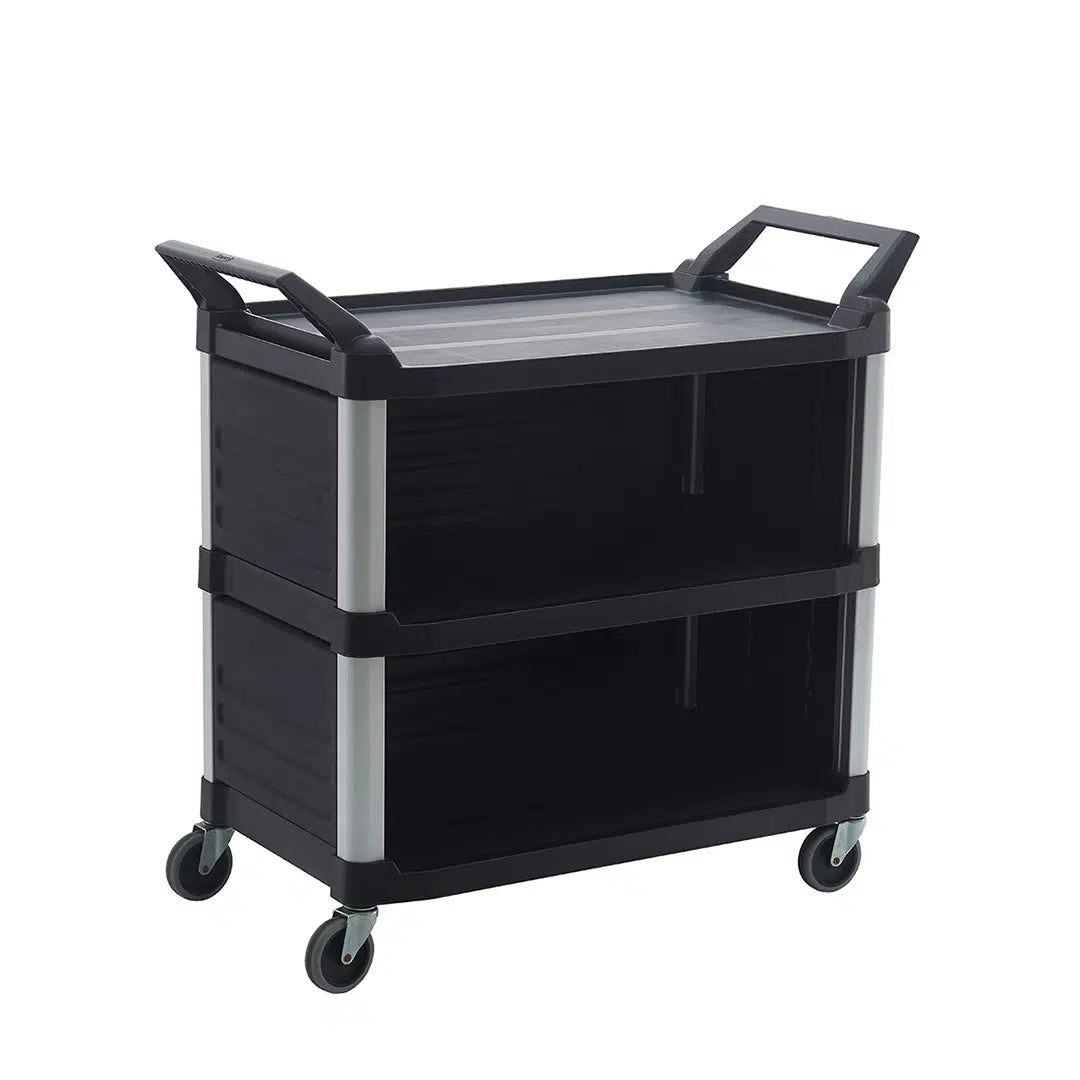 TRUST COMMERCIAL 3 TIER 1030 x 510 x 960mm LARGE 3 SIDE ENCL BLACK (4023)