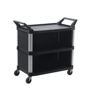 TRUST COMMERCIAL 3 TIER 1030 x 510 x 960mm LARGE 3 SIDE ENCL BLACK (4023)