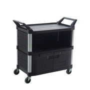 TRUST COMMERCIAL 3 TIER 1030 x 510 x 960mm ENCL 2 LOCKABLE DOORS BLACK (4025)