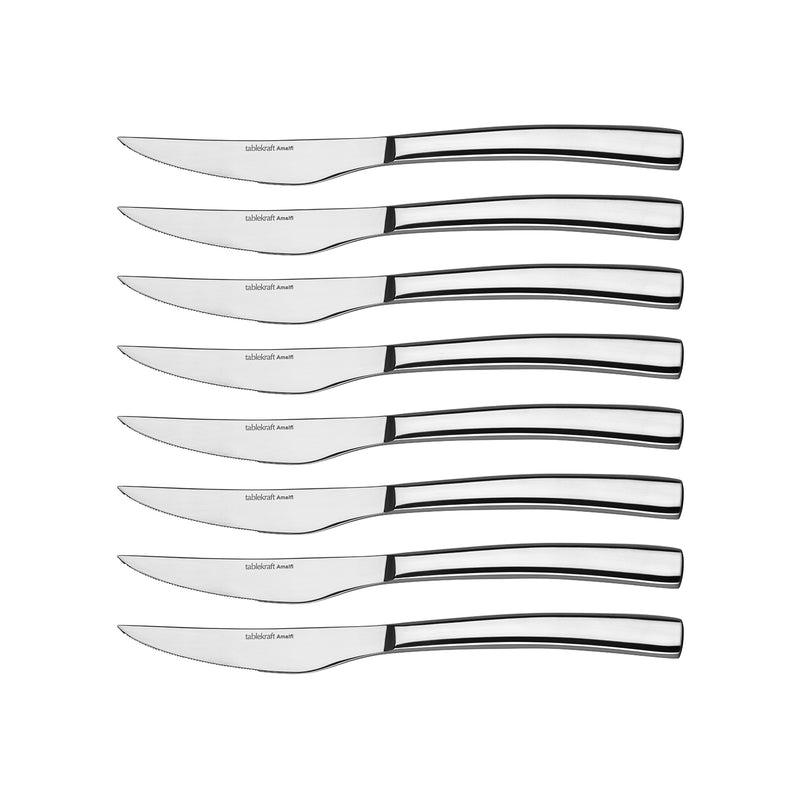 TABLEKRAFT AMALFI STEAK KNIVE SET 8pc S/S 235mm