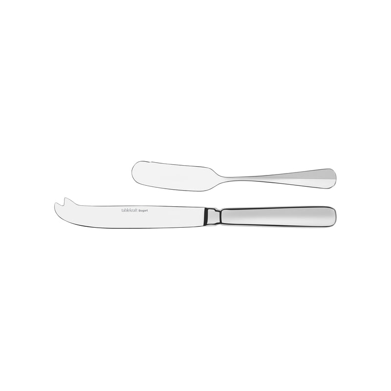 TABLEKRAFT BOGART CHEESE+PATE KNIVE SET 2pc S/S 215/159mm