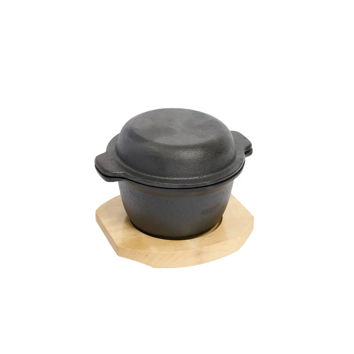KH KHAST GARLIC POT WITH WOOD TRAY 120 DIA x 100MM H