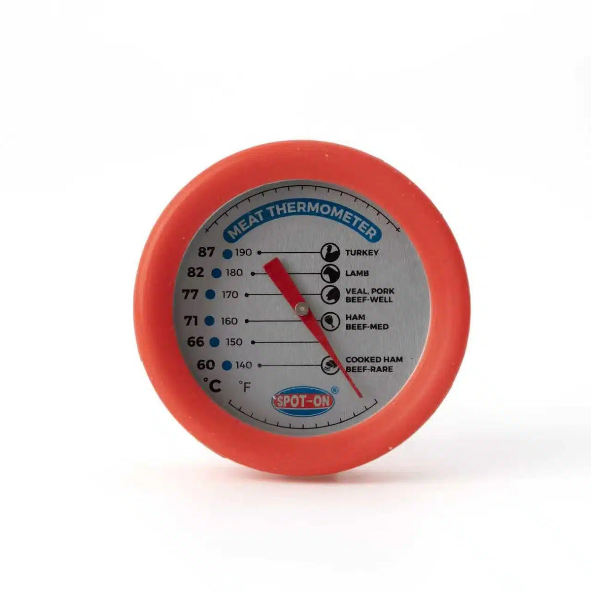 KH SPOT ON DIAL MEAT THERMOMETER WITH RED SILICONE CAP