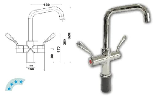 Jetstream DECK MOUNT FAUCET WITH 180MM SPOUT JET3150D. - Hospitality Connect