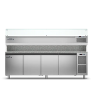 Coldline Pizza Preparation Counters - 4 Door with Display top TZ21/1M VP. - Hospitality Connect