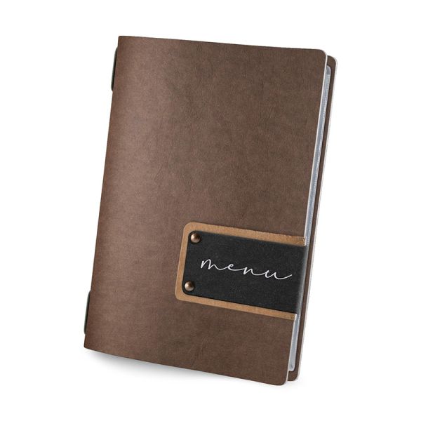 Menu Ecomoda Brown A5 - Menu label - E3GO4ZE - Hospitality Connect