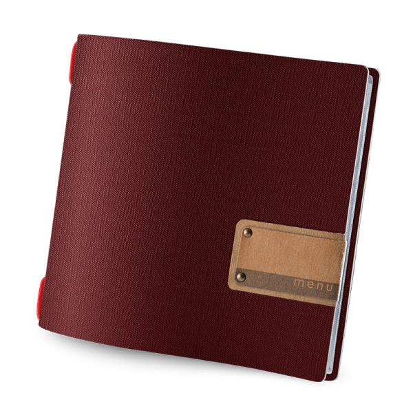 Menu Jute Burgundy Square - Menu label - MMQU4OE - Hospitality Connect