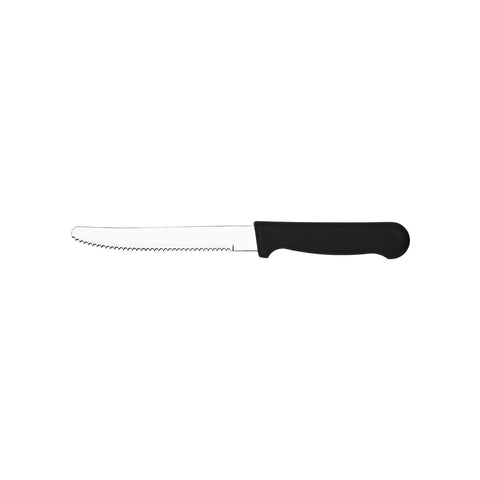 TABLEKRAFT STEAK KNIFE ROUNDED TIP S/S w/BLK HDL 253mm - Hospitality Connect