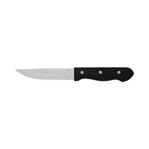 TABLEKRAFT STEAK KNIFE JUMBO POINTED TIP S/S w/BLK HDL 255mm - Hospitality Connect